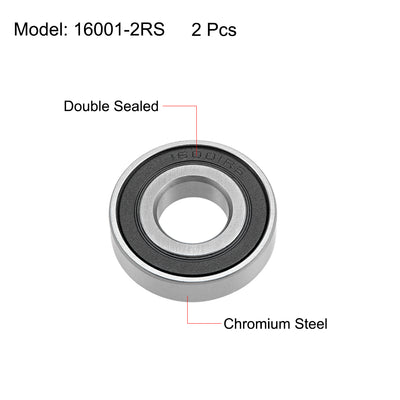 Harfington Uxcell Deep Groove Ball Bearings Double Seal Chrome Steel