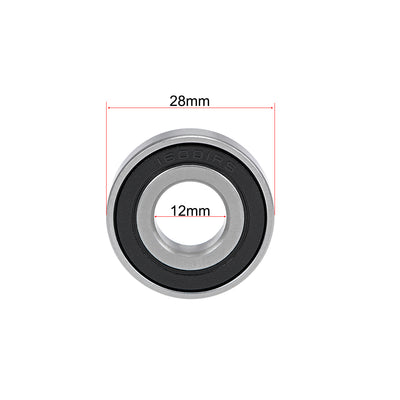 Harfington Uxcell Deep Groove Ball Bearings Double Seal Chrome Steel