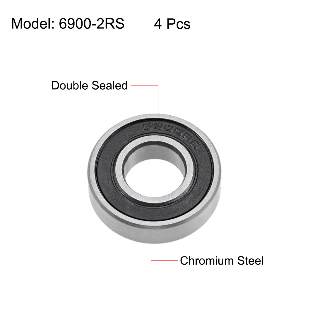 uxcell Uxcell Deep Groove Ball Bearings Thin Section Double Seal Chrome Steel ABEC1