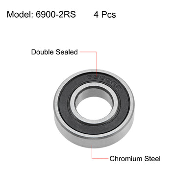 Harfington Uxcell Deep Groove Ball Bearings Thin Section Double Seal Chrome Steel ABEC1