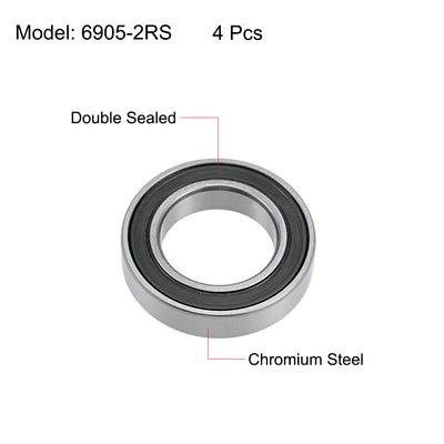 Harfington Uxcell Deep Groove Ball Bearings Thin Section Double Seal Chrome Steel ABEC1