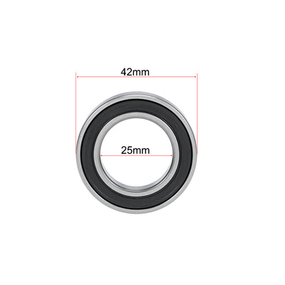 Harfington Uxcell Deep Groove Ball Bearings Thin Section Double Seal Chrome Steel ABEC1