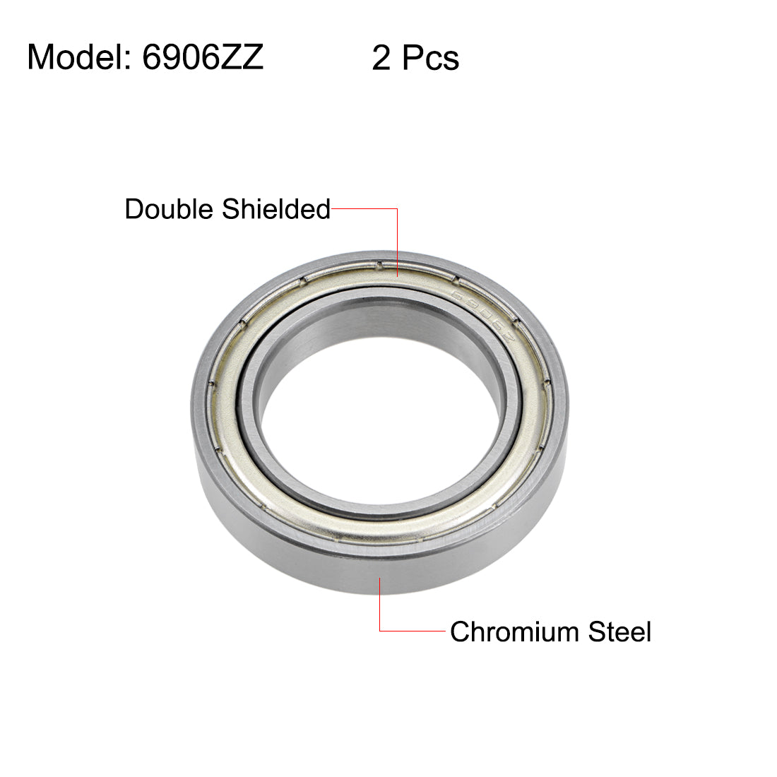 uxcell Uxcell Deep Groove Ball Bearings Thin Section Double Shield Chrome Steel ABEC1