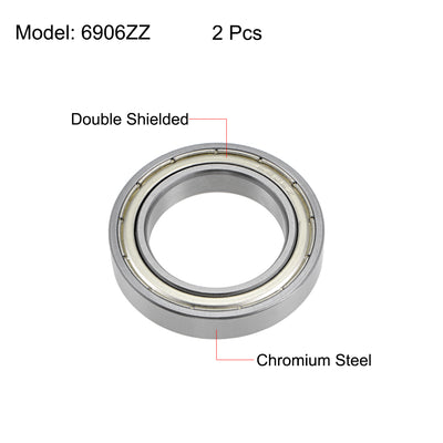 Harfington Uxcell Deep Groove Ball Bearings Thin Section Double Shield Chrome Steel ABEC1