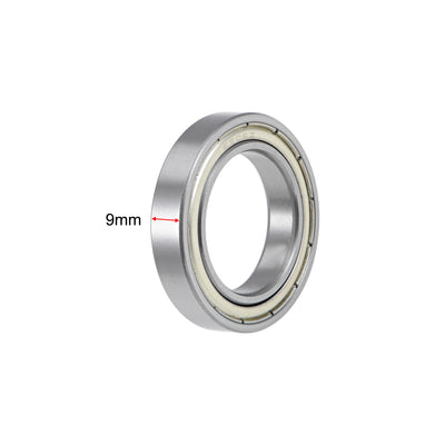 Harfington Uxcell Deep Groove Ball Bearings Thin Section Double Shield Chrome Steel ABEC1