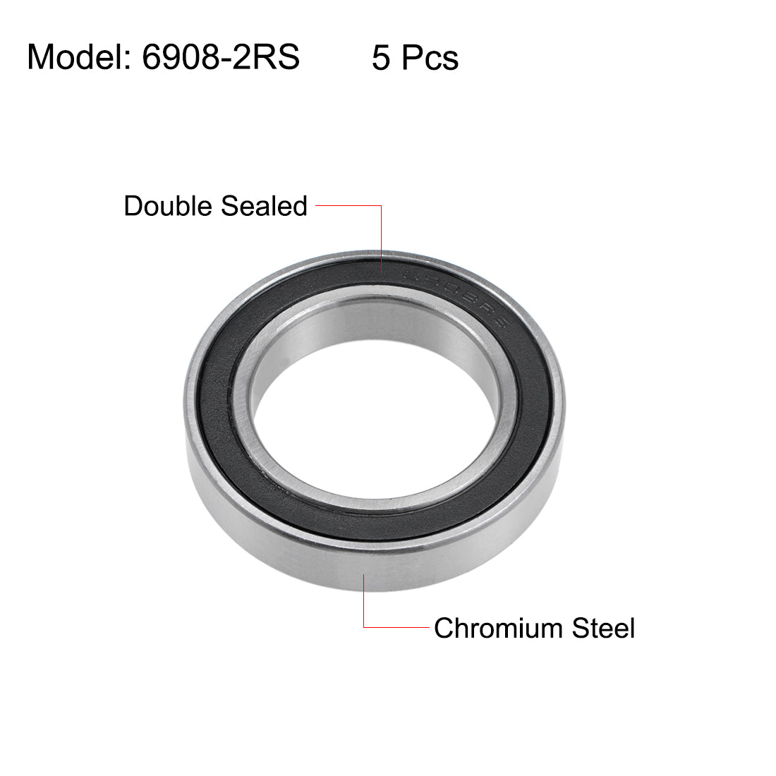 uxcell Uxcell Deep Groove Ball Bearings Thin Section Double Sealed Chrome Steel Bearings