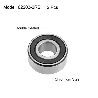 Harfington Uxcell Deep Groove Ball Bearings Double Seal Chrome Steel