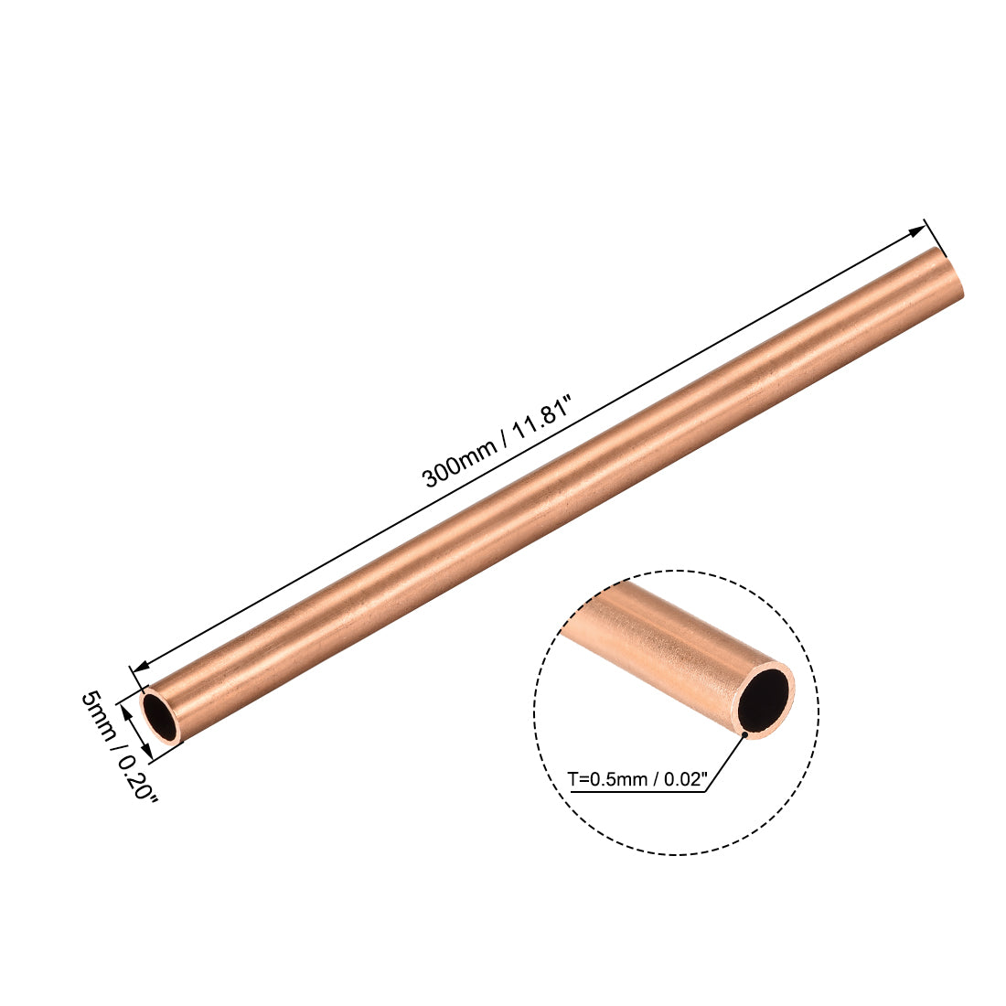 uxcell Uxcell Copper Round Tube Straight Pipe Tubing