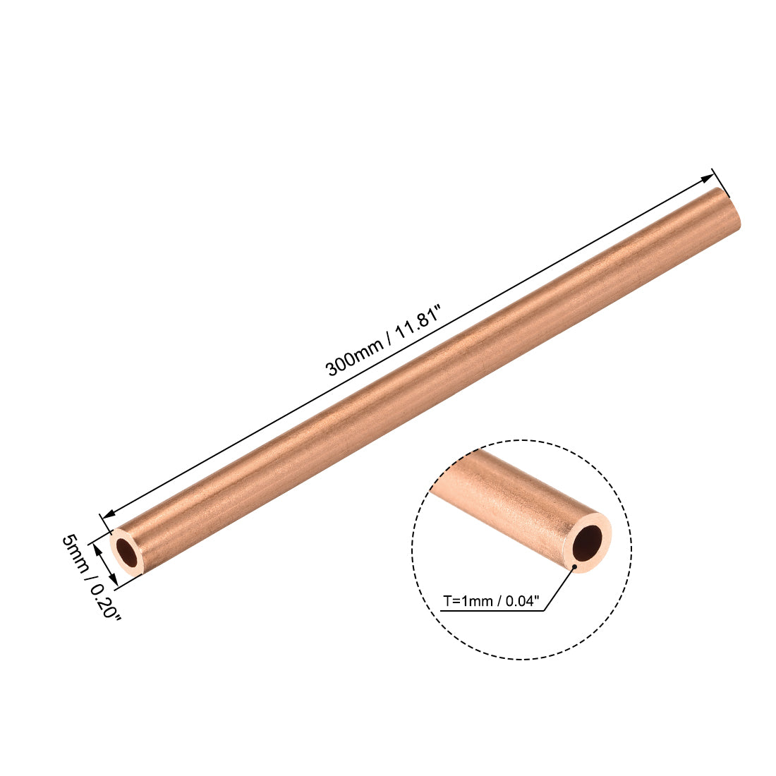 uxcell Uxcell Copper Round Tube Seamless Pipe Tubing