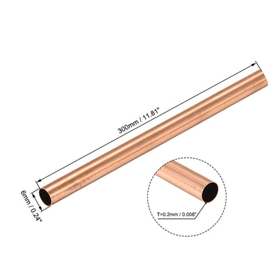 Harfington Uxcell Copper Round Tube Seamless Straight Tubing