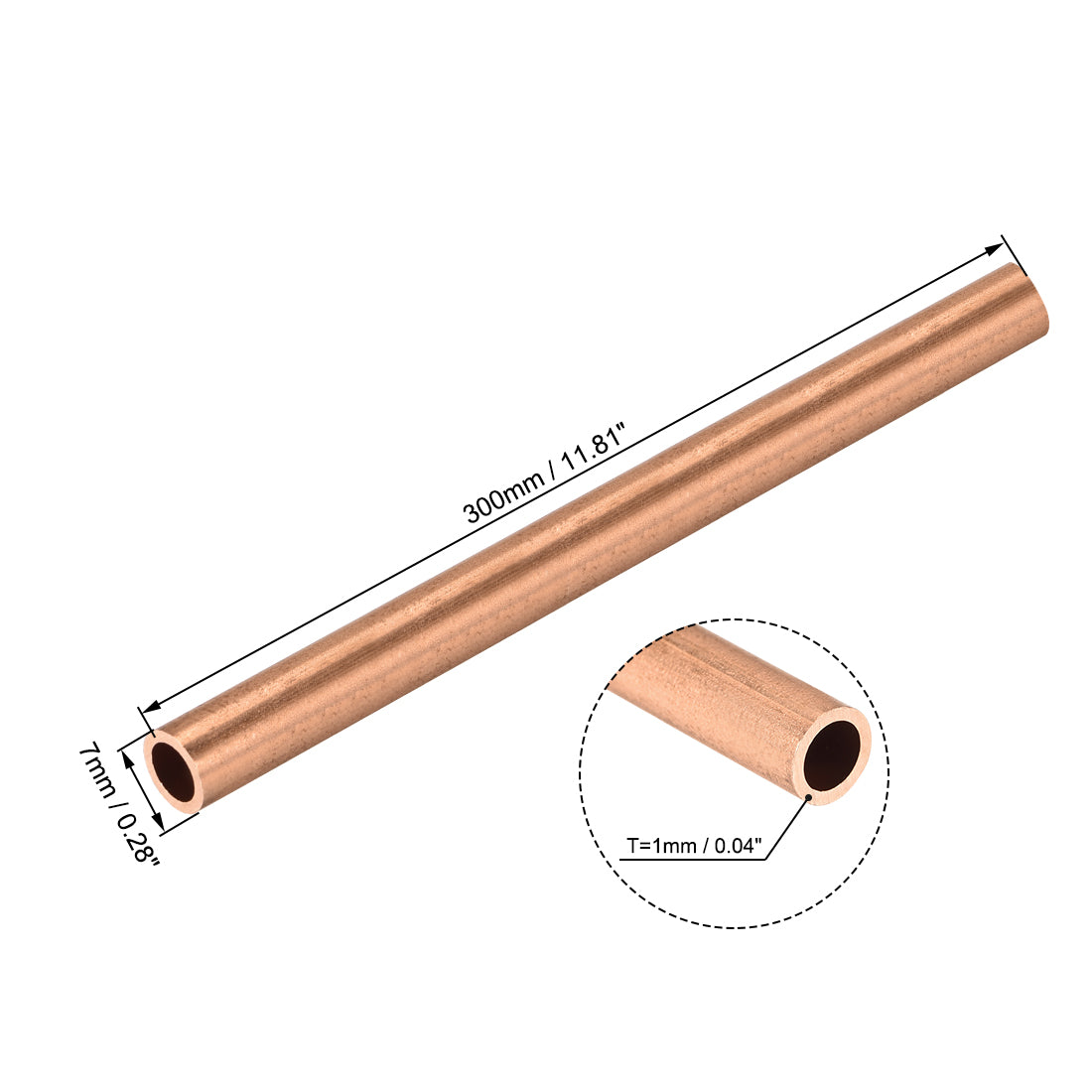 uxcell Uxcell Copper Round Tube Seamless Pipe Tubing