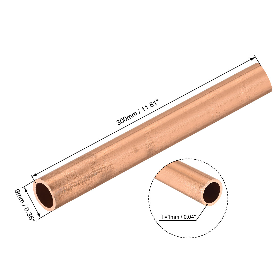 uxcell Uxcell Copper Round Tube Straight Pipe Tubing