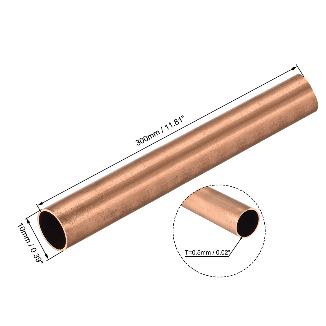 uxcell Uxcell Copper Round Tube Straight Pipe Tubing