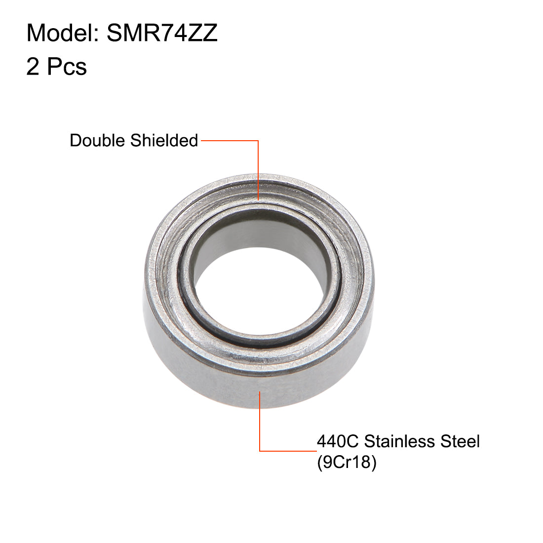 uxcell Uxcell Miniature Deep Groove Ball Bearings Double Shielded Stainless Steel