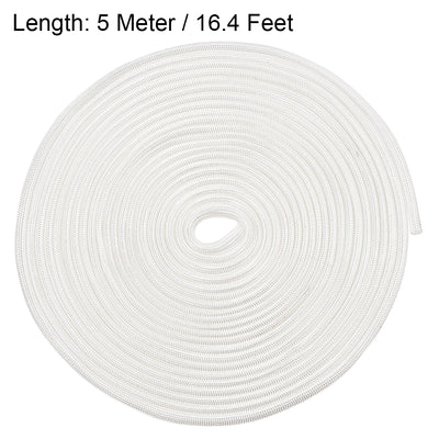 Harfington Uxcell Insulation Cable Protector, 16.4Ft-3mm High TEMP Fiberglass Sleeve White