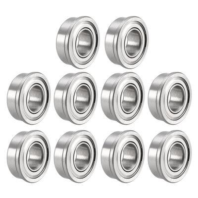 uxcell Uxcell FR188ZZ Flange Ball 1/4"x1/2"x3/16" Double Metal Double Shielded Bearings 10 Pcs