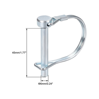 Harfington Uxcell Shaft Locking Pin 6mmx45mm Coupler Pin for Farm Trailers Lawn Arch