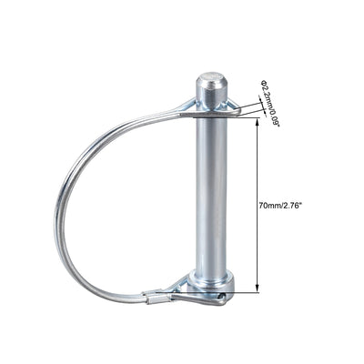 Harfington Uxcell Shaft Locking Pin 10mmx70mm Coupler Pin for Farm Trailers Lawn Arch 5Pcs