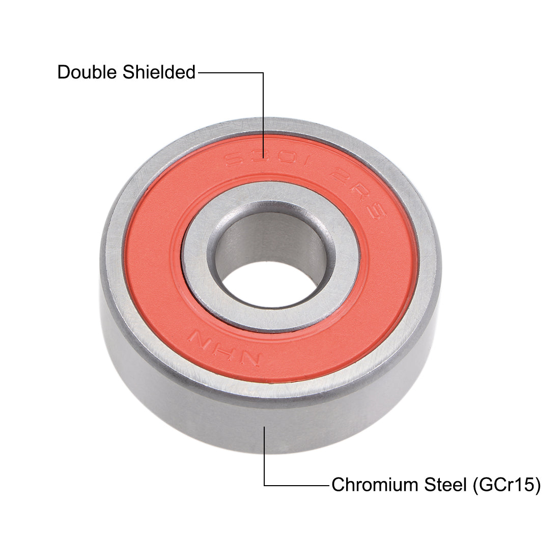 uxcell Uxcell 6301-2RS Deep Groove Ball Bearing Z2 12x37x12mm Double Sealed Chrome Steel 10pcs