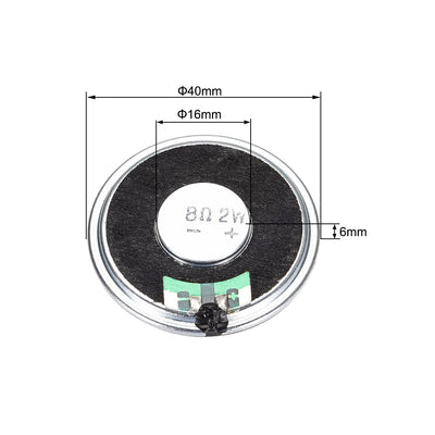 Harfington Uxcell 2Stk. Runder interner Magnet Lautsprecher Stahlgehäuse 8 Ohm 2W 1,5 Zoll Durchm.