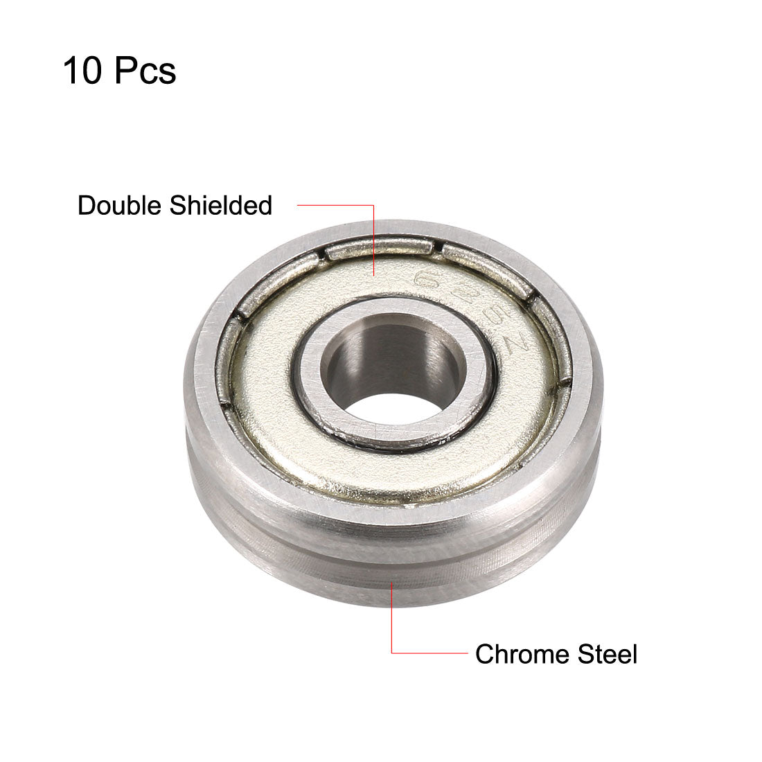 uxcell Uxcell 10St Tiefe V Rillenkugellager V625ZZ Metall Doppelt Geschirmt (GCr15) Chromstahl Lager 5mmx16mmx5mm