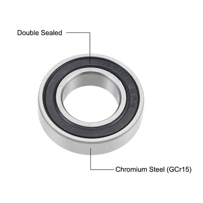 Harfington Uxcell Deep Groove Ball Bearings Thin Section Double Sealed Chrome Steel ABEC3