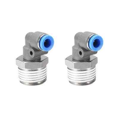 Harfington Elbow Push to Connect Air Fittings Tube Male Thread