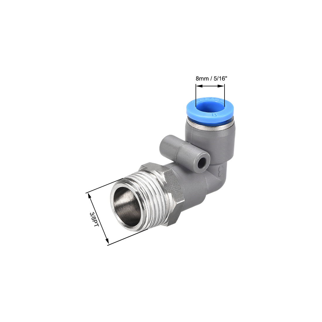 Harfington Elbow Push to Connect Air Fittings, Male Thread Pneumatic Quick Release Connectors