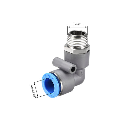 Harfington Elbow Push to Connect Air Fittings, Male Thread Pneumatic Quick Release Connectors