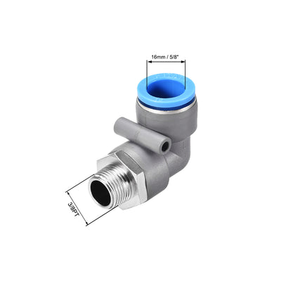 Harfington Elbow Push to Connect Air Fittings, Male Thread Pneumatic Quick Release Connectors