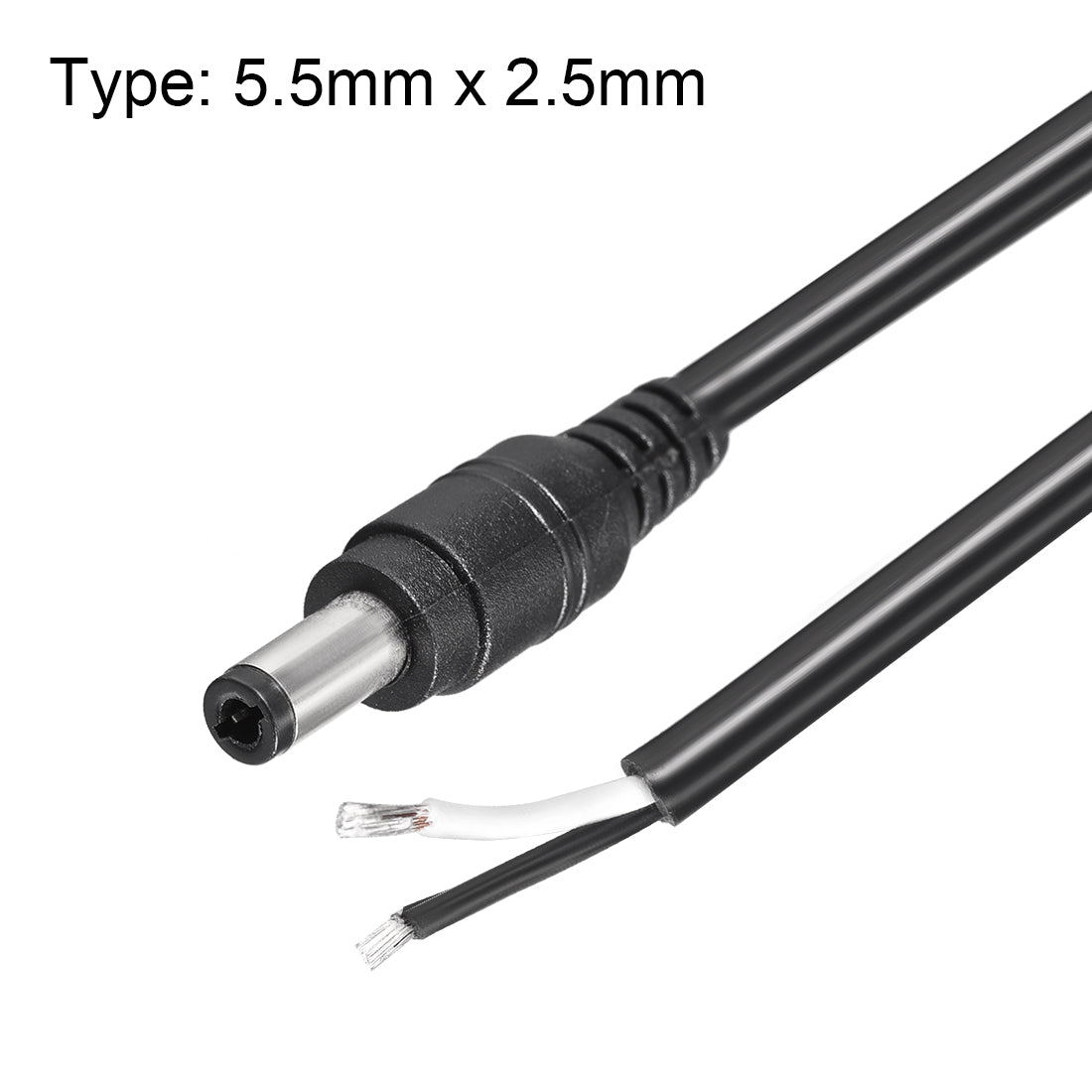 uxcell Uxcell DC Power 5.5mm x 2.5mm 10A 30cm Barrel Male Plug Connector Pigtail