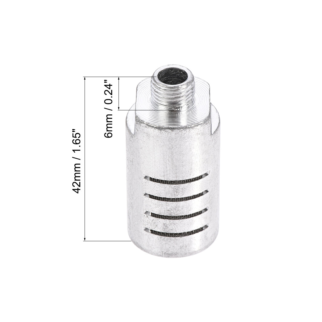 uxcell Uxcell Pneumatic Air Muffler G1/8 Male Thread Strainer Aluminum Alloy Breather Exhaust Muffler