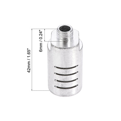 Harfington Uxcell Pneumatic Air Muffler G1/8 Male Thread Strainer Aluminum Alloy Breather Exhaust Muffler