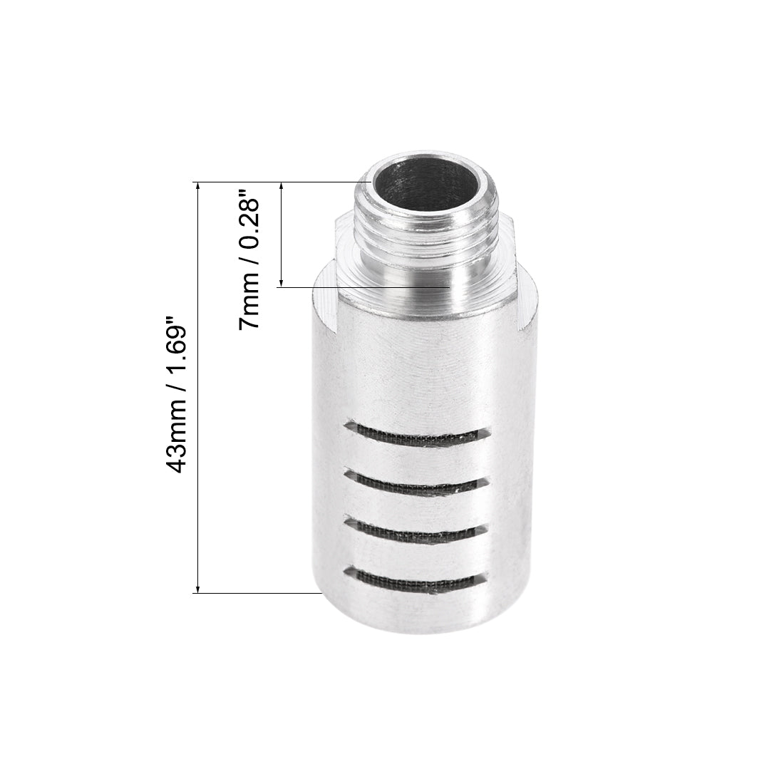 uxcell Uxcell Pneumatic Air Muffler G1/4 Male Thread Strainer Aluminum Alloy Breather Exhaust Muffler