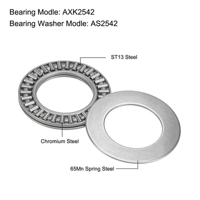 Harfington Uxcell Thrust Needle Roller Bearings with Washers Bearings Chrome Steel