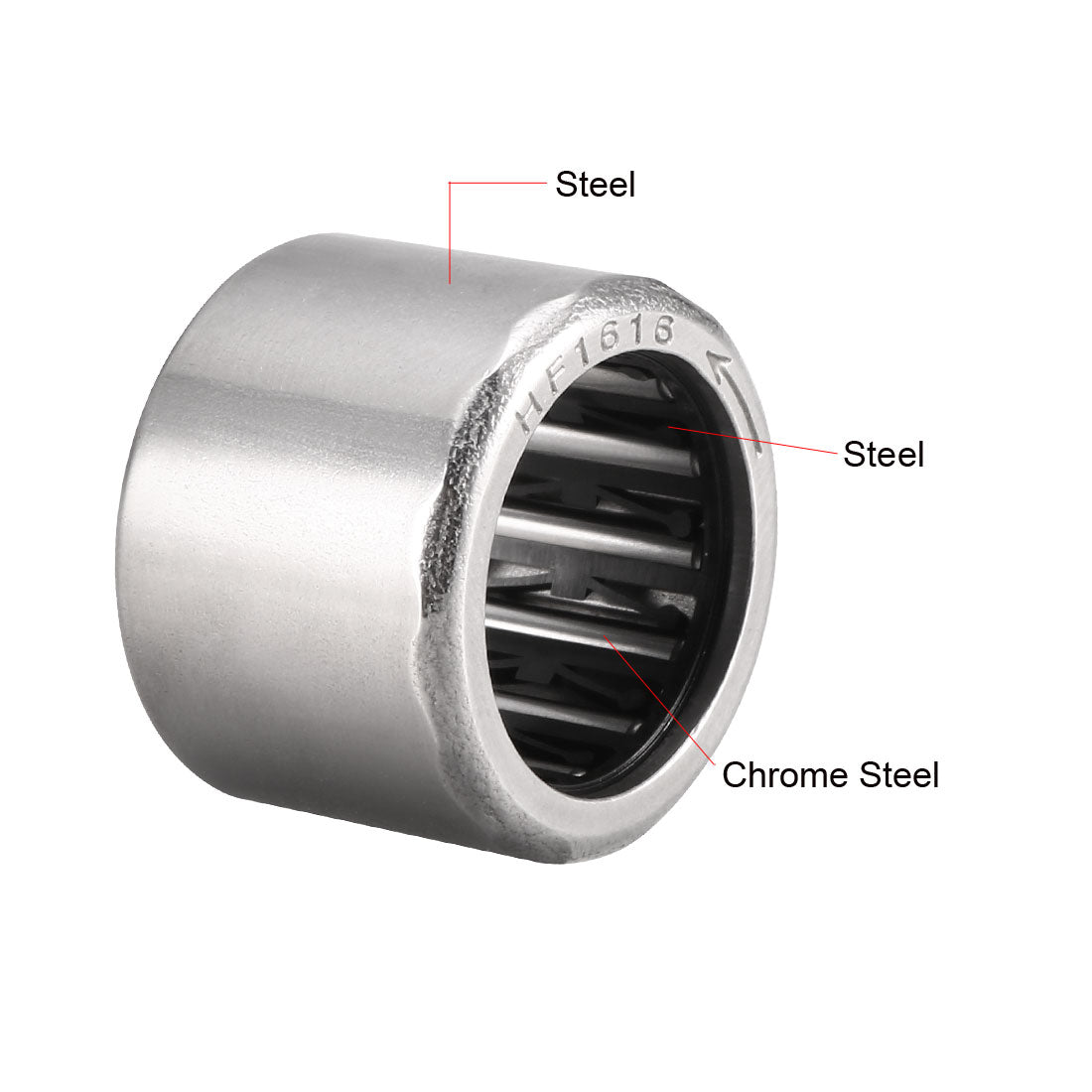 uxcell Uxcell Needle Roller Bearings, Chrome Steel Needles One Way Clutch Bearing Metric