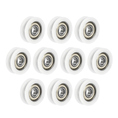 Harfington Uxcell U608ZZ 608 U Groove Bearings 8mmx30mmx10mm Double Shielded Ball Bearings 10 Pcs