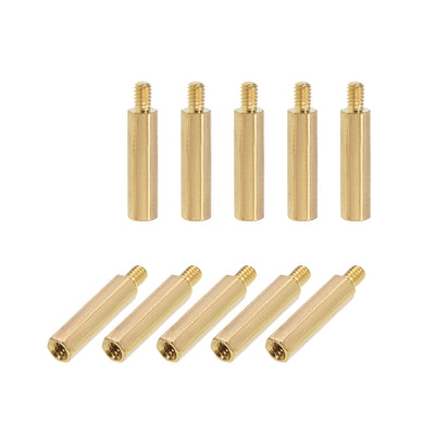 Harfington Uxcell M2 Male to Female Hex Brass Spacer Standoff 50pcs