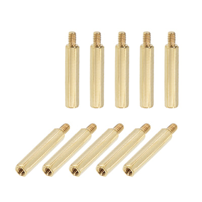 Harfington Uxcell M2 Male to Female Hex Brass Spacer Standoff 50pcs