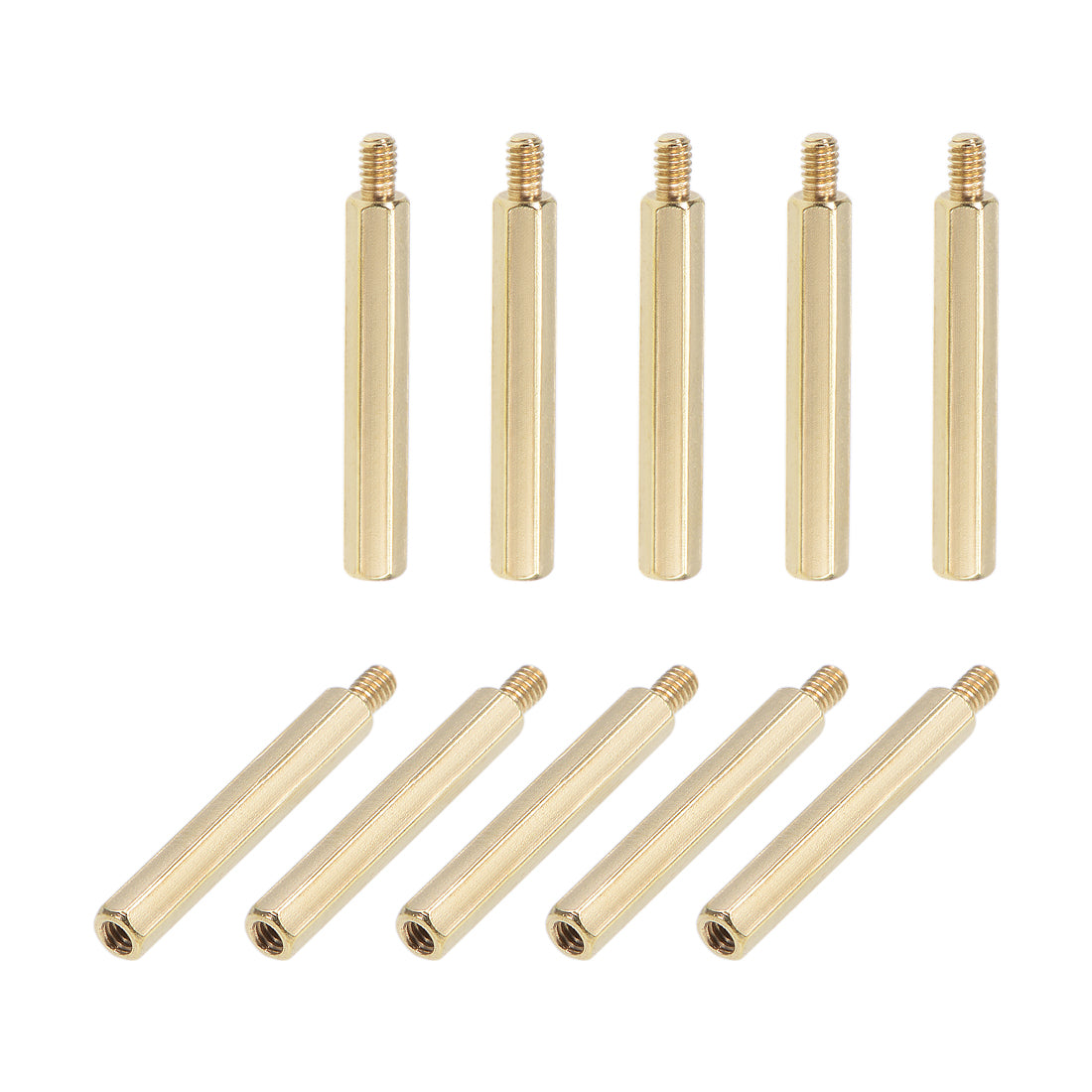 uxcell Uxcell M2 Male to Female Hex Brass Spacer Standoff 50pcs