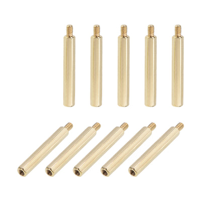 Harfington Uxcell M2 Male to Female Hex Brass Spacer Standoff 50pcs