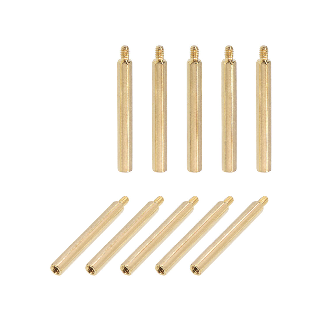 uxcell Uxcell M2 Male to Female Hex Brass Spacer Standoff 50pcs