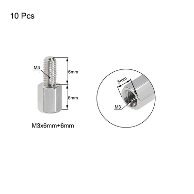 Harfington Uxcell M3 Male to Female Hex Nickel Plated Spacer Standoff 10pcs