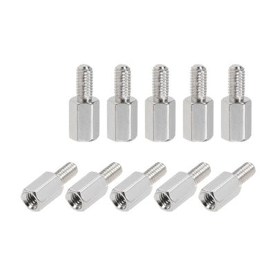 Harfington Uxcell M3 M4 Male to Female Hex Nickel Plated Spacer Standoff 50pcs