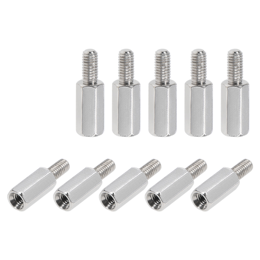 uxcell Uxcell M3 Male to Female Hex Nickel Plated Spacer Standoff 10pcs