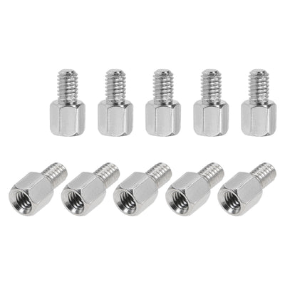 Harfington Uxcell M4 Male to Female Hex Nickel Plated Spacer Standoff 10pcs