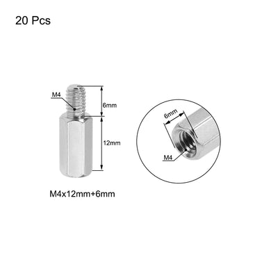 Harfington Uxcell M4 Male to Female Hex Nickel Plated Spacer Standoff 20pcs