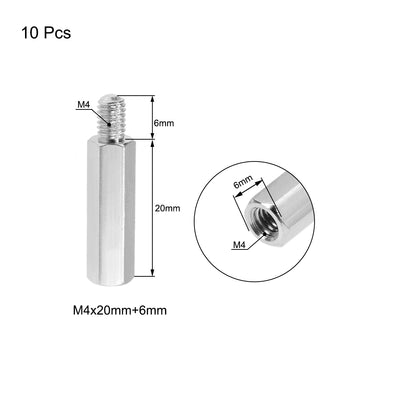 Harfington Uxcell M4 Male to Female Hex Nickel Plated Spacer Standoff 10pcs