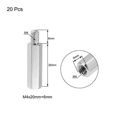 Harfington Uxcell M4 Male to Female Hex Nickel Plated Spacer Standoff 20pcs