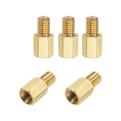 Harfington Uxcell M6 Male to Female Hex Brass Spacer Standoff 5pcs